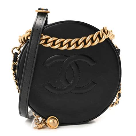 CHANEL Glazed Calfskin Round As Earth Evening Bag Rouge 